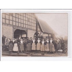 MINDEN / HAHLEN : fotokarte - Landwirtschaft - Dreschmaschine - mint (agriculture - carte photo -batteuse) très bon état