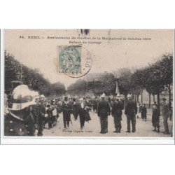 RUEIL : anniversaire du combat de la Malmaison 21 octobre 1870 - retour de cortège - très bon état