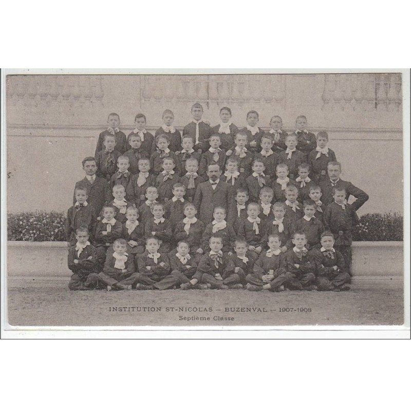 BUZENVAL : institution St nicolas - 1907-1908 - septième classe - très bon état BUZENVAL : institution St nicolas - 1907-1908 - septième classe - très bon état