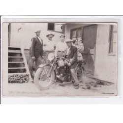COLLIGNY dans l'Ain ? : carte photo d'une moto vers 1920 - très bon état