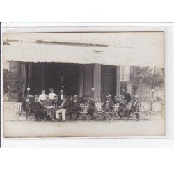 LIBOURNE : carte photo du café de la gare rue Chanzy - très bon état