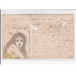 Jean de CALDAIN : lot de 8 cartes postales de 1898 (femmes) autographe de Raoul THOMEN - bon état général