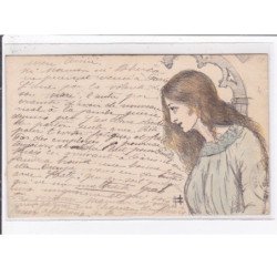 Jean de CALDAIN : lot de 8 cartes postales de 1898 (femmes) autographe de Raoul THOMEN - bon état général