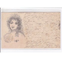 Jean de CALDAIN : lot de 8 cartes postales de 1898 (femmes) autographe de Raoul THOMEN - bon état général