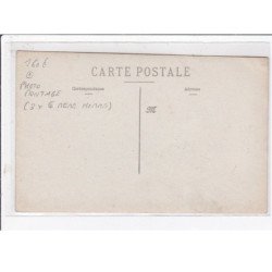 SURREALISME : carte photo du même homme apparaissant 3 fois (photo-montage) (chien) - très bon état