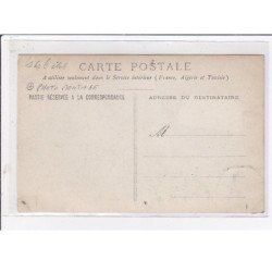 SURREALISME : carte photo d'un homme sur un cochon (carte de voeux - 1914) (photo-montage) - bon état