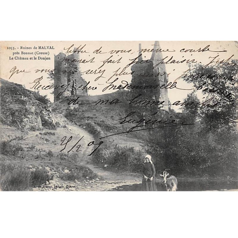 Ruines de MALVAL près Bonnet - Le Château et le Donjon - très bon état