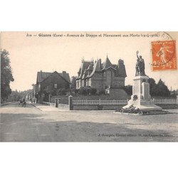 GISORS - Avenue de Dieppe et Monument aux Morts - très bon état
