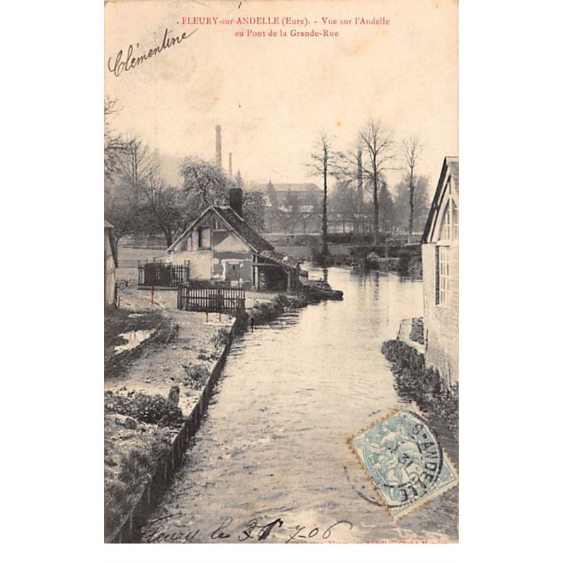 FLEURY SUR ANDELLE - Vue sur l'Andelle au Pont de la Grande Rue - très bon état