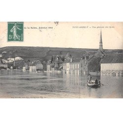 Crue de la Seine, Janvier 1910 - PETIT ANDELY - Vue générale des Quais - très bon état