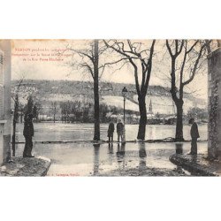 VERNON pendant les Inondations - Perspective sur la Seine et Vernonnet de la Rue Porte Hachette - très bon état