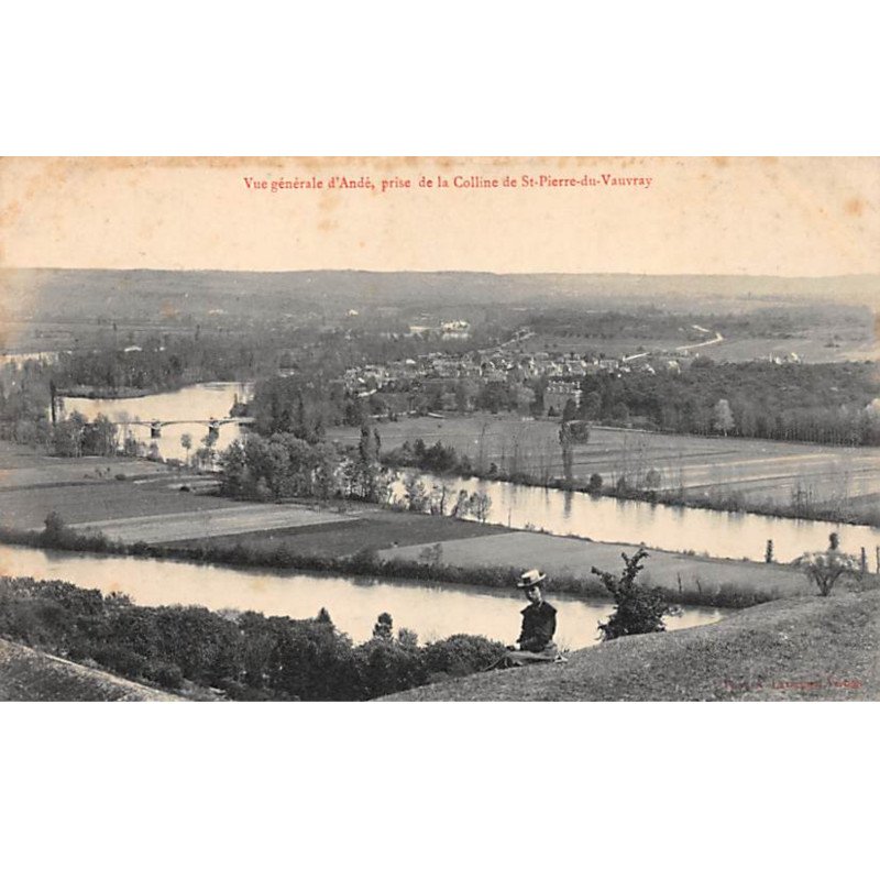 Vue générale d'ANDE prise de la Colline de Saint Pierre du Vauvray - très bon état