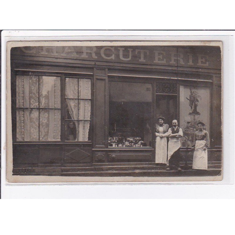 CHALON SUR SAONE : carte photo d'une charcuterie (Daubas?) - bon état