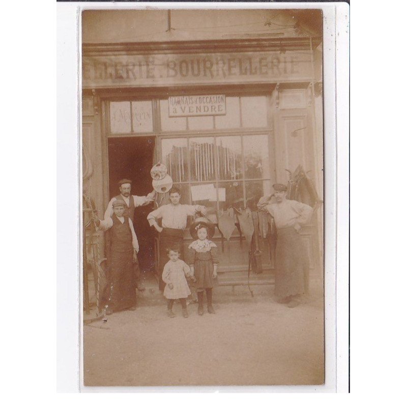 TOULON SUR ARROUX  : carte photo de la sellerie - bourrellerie MARTIN - très bon état
