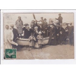 LE TOUQUET PARIS PLAGE : carte photo du bateau de sauvetage (cerf volant) - très bon état