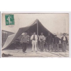 A LOCALISER : carte photo d'un chantier (cachet de départ de Seine et Marne) - très bon état