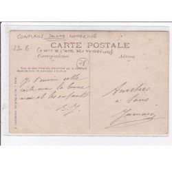 CONFLANS SAINTE HONORINE : carte photo du magasin de bois et charbons JAMAIN (transport) à côté de l'hotel des Voyageurs