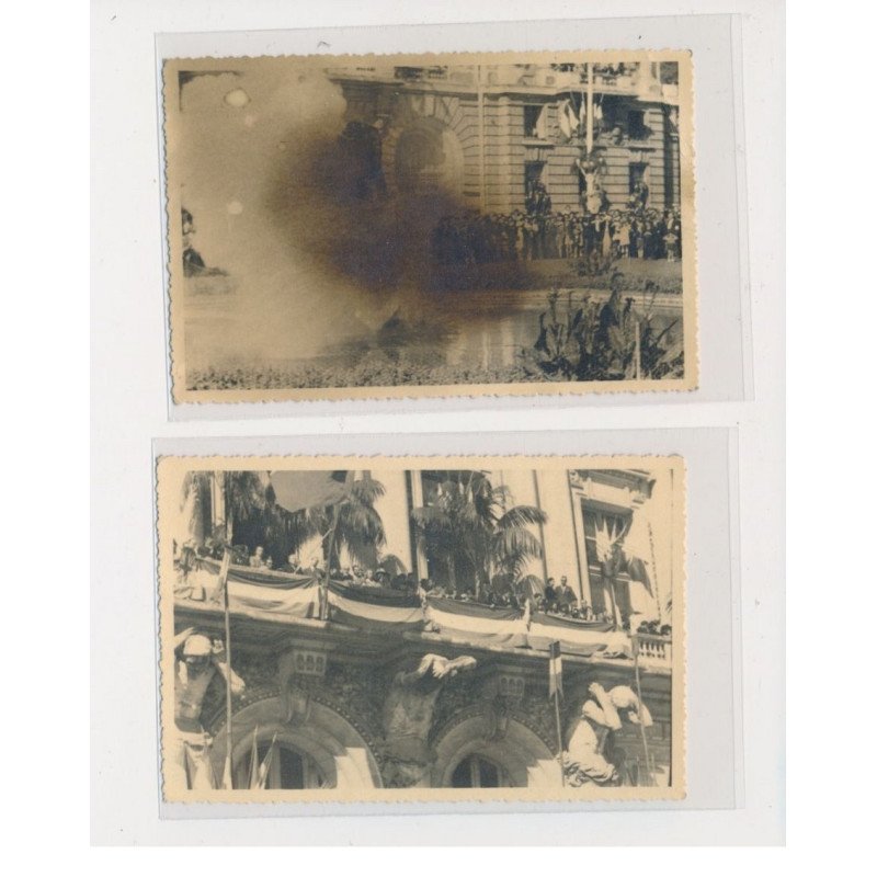 TOURS - 2 photos - Place du Palais - libération de Tours en 1945 - état