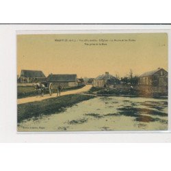 MAGNY - Vue d'ensemble prise la mare - l'église la mairie et les écoles - très bon état