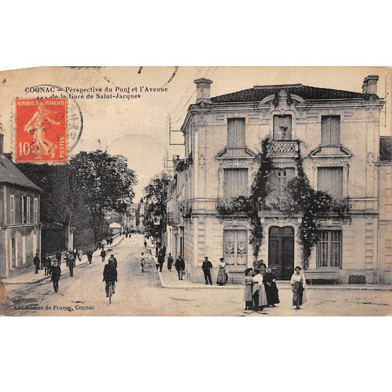 COGNAC - Perspective du Pont et l'Avenue de la Gare de Saint Jacques - très bon état