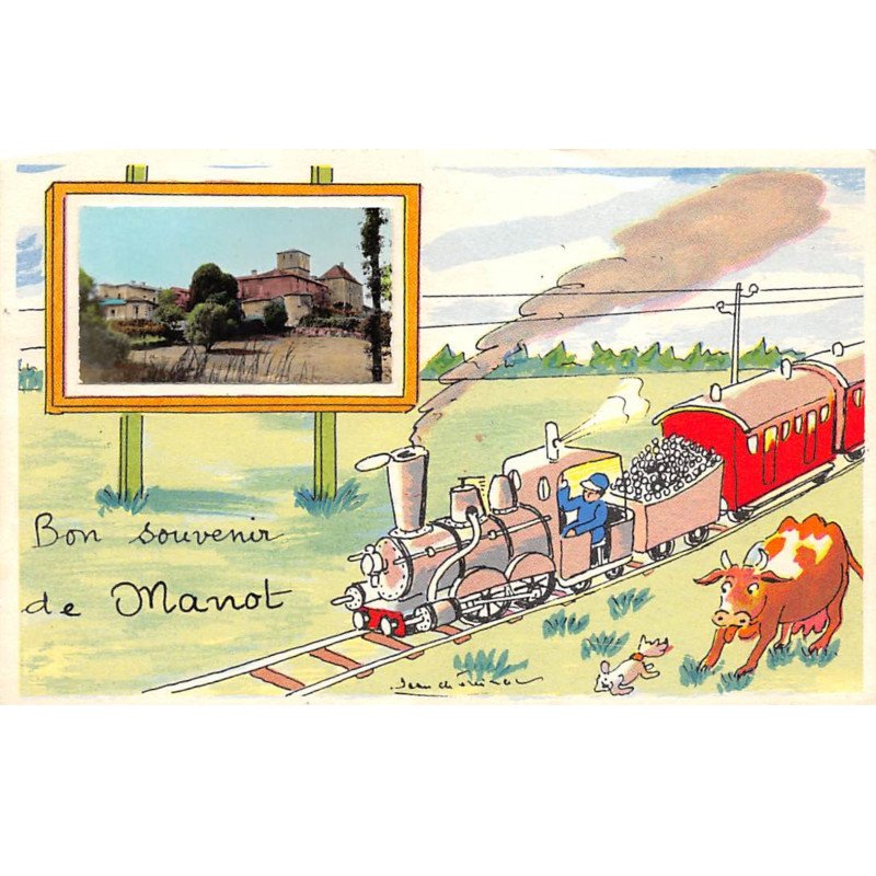 Bon Souvenir de MANOT - Carte Système - très bon état