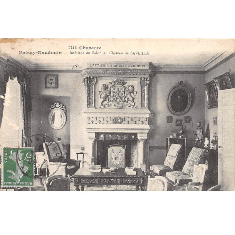 PAIZAY NAUDOUIN - Intérieur du Salon au Château de Saveille - très bon état