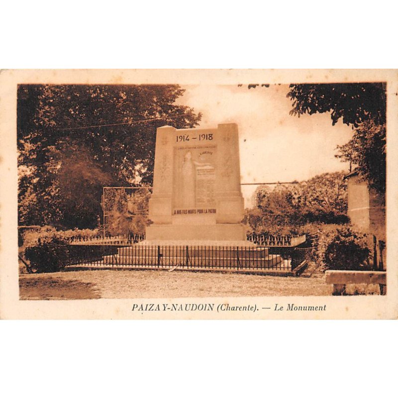 PAIZAY NAUDOIN - Le Monument - très bon état
