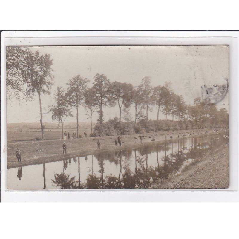 REDON : carte photo du concours de pêche en 1912 - bon état (timbre décollé)