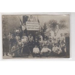 GOURVILLIERS : carte photo de militaires - poste 14 - sergent STOEFFLER - très bon état