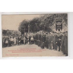 CHATILLON COLIGNY : souvenir de l'inauguration du tramway en 1907 - sociétés chatillonnaises - très bon état