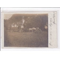 PUZEAUX : carte photo des moissons (fenaisons - agriculture) - très bon état