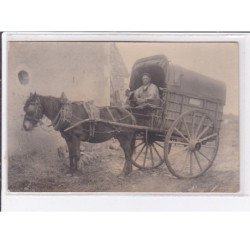 Environs de POITIERS : carte photo de l'attelage de livraison de la maison MIRAULT (photo J.B. RAYMOND) - très bon état
