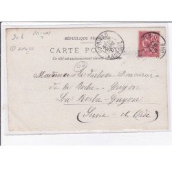 PRIVAS : carte photo de la gare et du grand pont du Petit Tournon en 1901 - très bon état