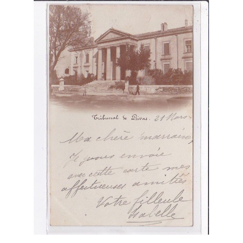 PRIVAS : carte photo du tribunal en 1901 - très bon état