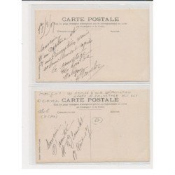 MALIGNY - Carte photo - Château - Remise d'une décoration après le sauvetage des bois - 2 CPA - très bon état