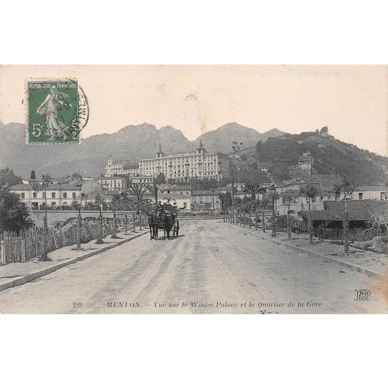 MENTON - Vue sur le Winter Palace et le Quartier de la Gare - très bon état