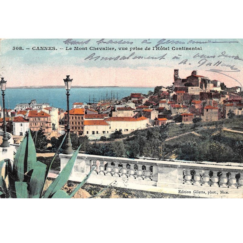 CANNES - Le Mont Chevalier, vue prise de l'Hôtel Continental - très bon état