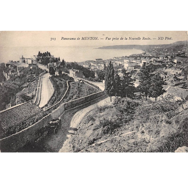 Panorama de MENTON - Vue prise de la Nouvelle Route - très bon état