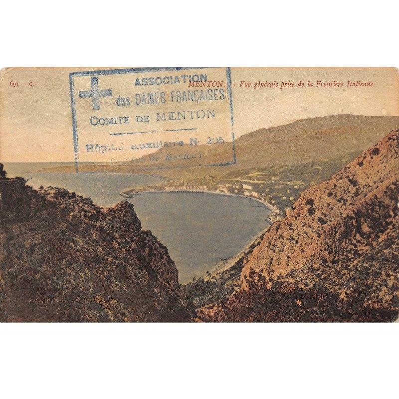 MENTON - Vue générale prise de la Fontière Italienne - très bon état