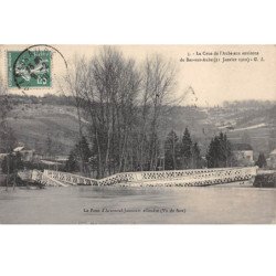 La Crue de l'Aube 21 janvier 1910 - Le Pont d'ARSONVAL JAUCOURT effondré - très bon état