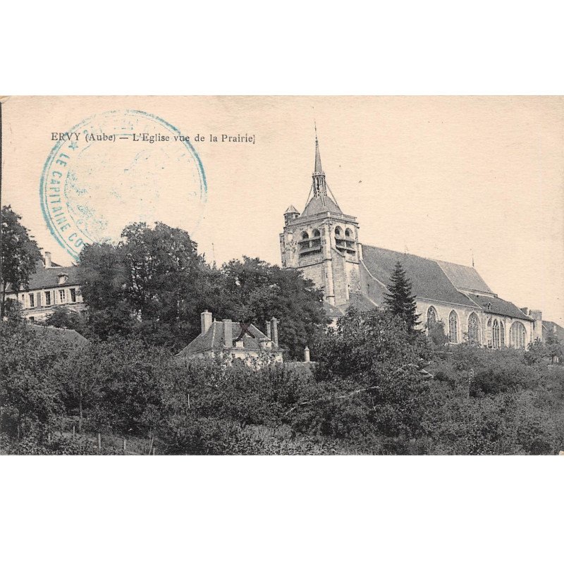 ERVY - L'Eglise vue de la Prairie - très bon état