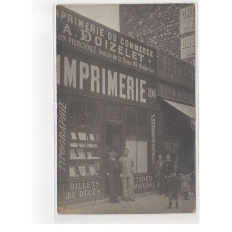 JOINVILLE LE PONT ? : carte photo de l'atelier de l'imprimerie du commerce (photographie - lithographie) - TBE