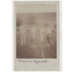 MONTJAVOULT : carte photo de joueur de longue paume (sport de raquettes) - très bon état