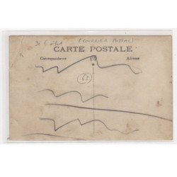 A LOCALISER : carte photo d'un groupe de personnes et d'un courrier postal (Poste) - état