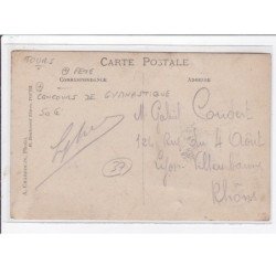 TOURS : carte photo d'un concours de gymnastique en 1909 - très bon état