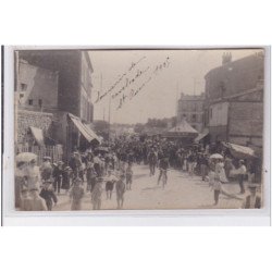 SAINT OUEN : carte photo de la cavalcade en 1905 (manège) - bon état (trace au dos)