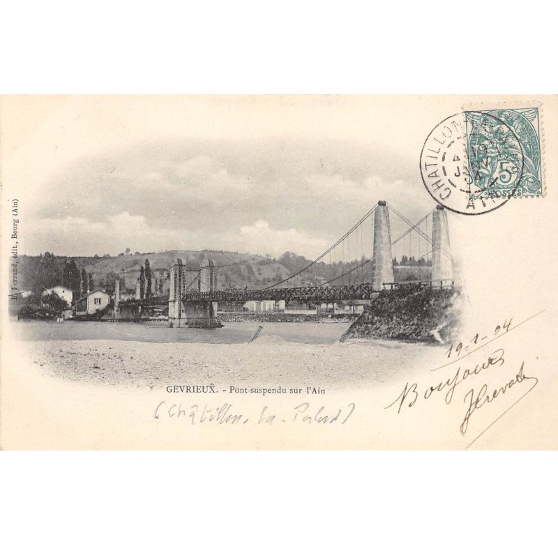 GEVRIEUX - Pont suspendu sur l'Ain - très bon état