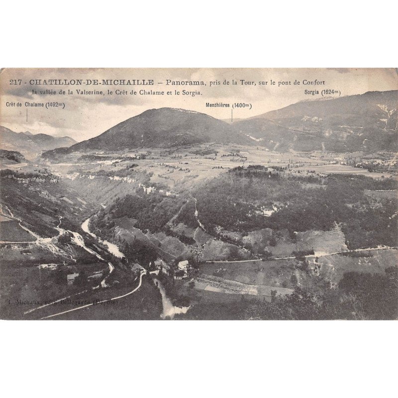 CHATILLON DE MICHAILLE - Panorama près de la Tour sur le Pont de Confort - très bon état