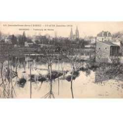 Inondations dans l'Aisne - 23 et 25 Janvier 1910 - SOISSONS - Faubourg de Reims - très bon état