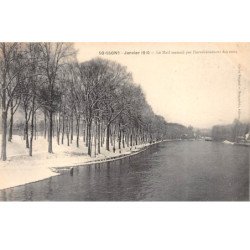 SOISSONS - Janvier 1910 - Le Mail menacé par l'envahissement des eaux - très bon état